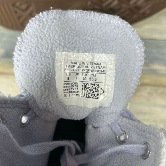 Converse Sherpa Platform Size 9 Chuck Taylor All Star High Cozy Womens Ghost‎ - Picture 10 of 10